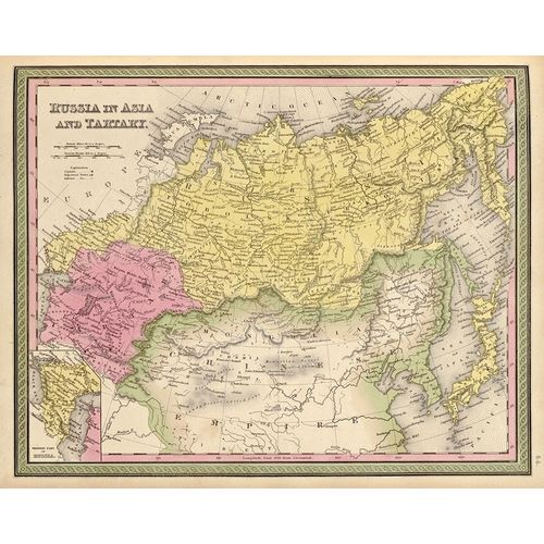Vintage Maps 아티스트의 Russia in Asia and Tartary 1849 작품
