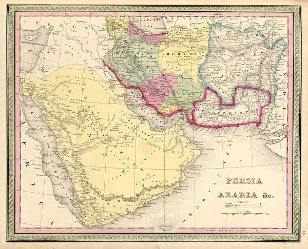 Vintage Maps 아티스트의 Persia and Arabia 1849 작품