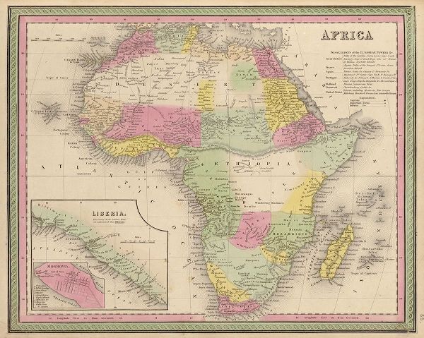 Vintage Maps 아티스트의 Africa 1849 작품