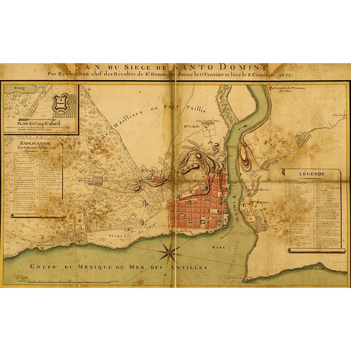 Vintage Maps 아티스트의 Siege of Santo Domingo 1895 작품