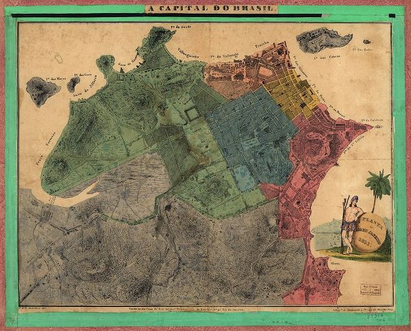 Vintage Maps 아티스트의 Rio De Janiero Capital do Brazil 1831 작품