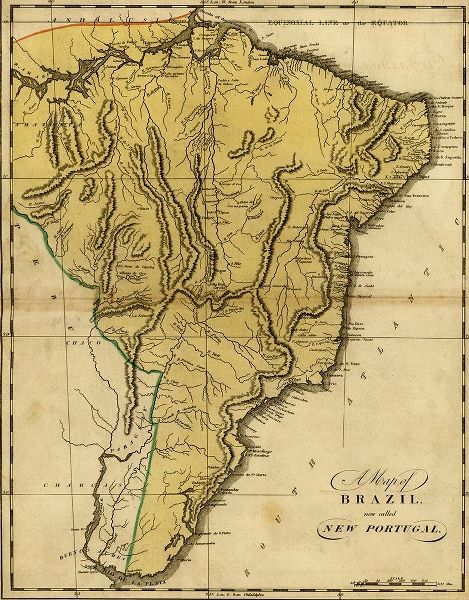 Vintage Maps 아티스트의 Brazil New Portugal 1814 작품