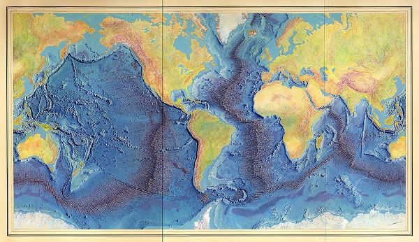 Vintage Maps 아티스트의 Relief map of the World Ocean Floor 작품
