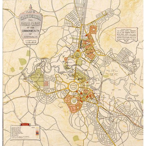 Vintage Maps 아티스트의 Canberra Australia 1927 작품