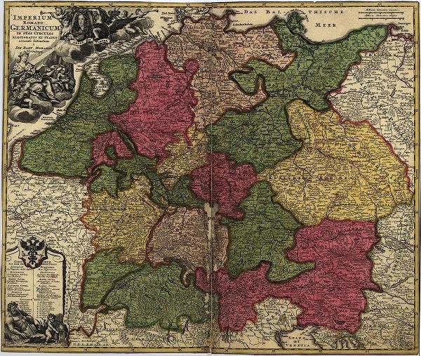 Vintage Maps 아티스트의 Imperial Roman Germany 1700 작품