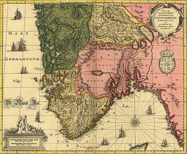 Vintage Maps 아티스트의 Norway 1700 작품