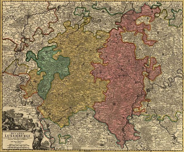 Vintage Maps 아티스트의 Duchy of Luxemburg 1700 작품