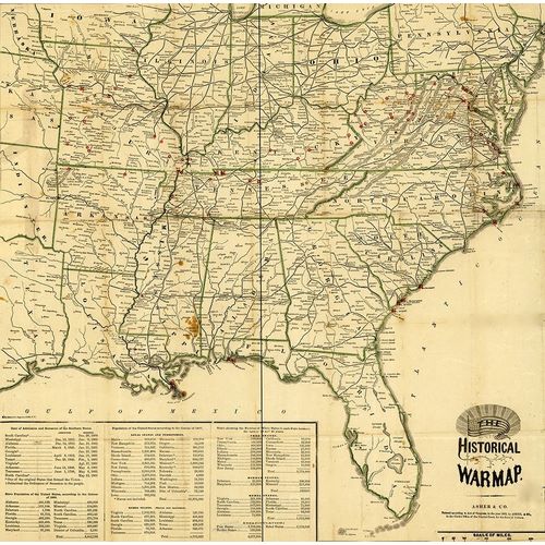 Vintage Maps 아티스트의 Historical War Map 1862 작품