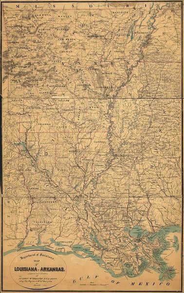 Vintage Maps 아티스트의 Louisiana and Arkansas 작품