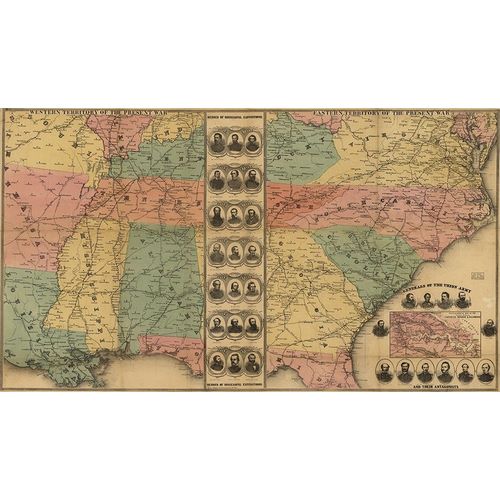 Vintage Maps 아티스트의 Western Territory in the War Between the States 1861 작품