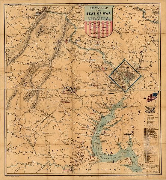 Vintage Maps 아티스트의 Army Map Theatre of War 1862 작품