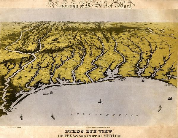 Vintage Maps 아티스트의 Panorama of the seat of war: Texas and part of Mexico 1861 작품
