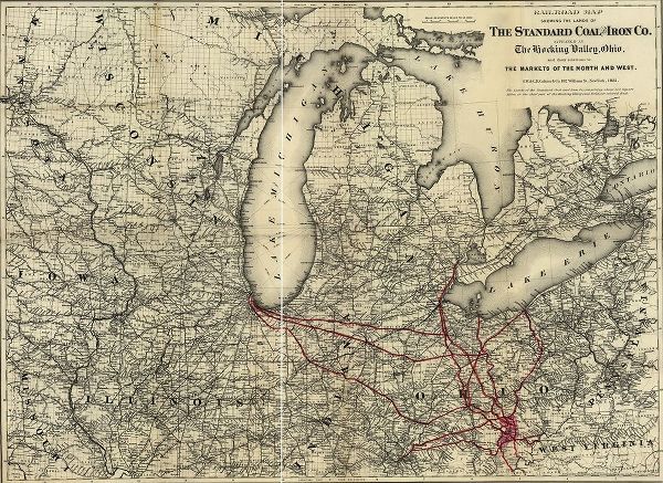 Vintage Maps 아티스트의 Standard Coal and Iron of Hocking Valley Ohio 1881 작품