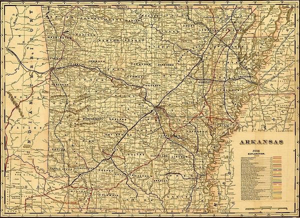 Vintage Maps 아티스트의 Arkansas 1895 작품