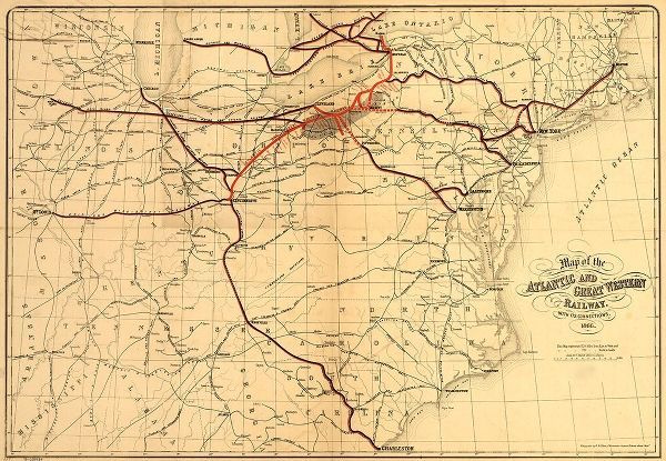 Vintage Maps 아티스트의 Atlantic and Great Western Railway 작품
