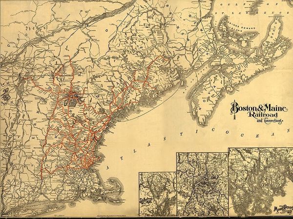 Vintage Maps 아티스트의 Boston and Maine 1898 작품