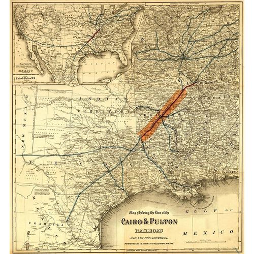 Vintage Maps 아티스트의 Cairo and Fulton Railroad 1871 작품
