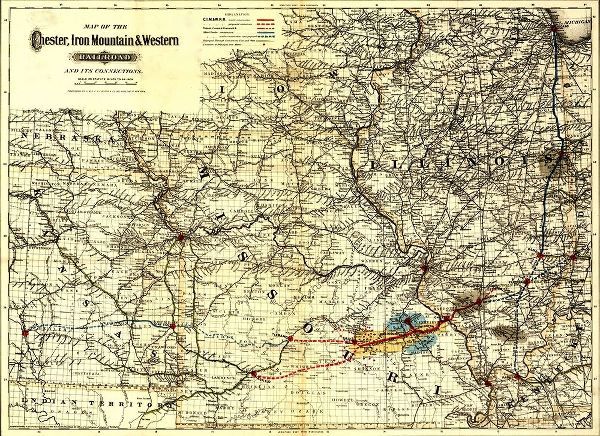 Vintage Maps 아티스트의 Chester Iron Mountain and Western Railroad 1881 작품