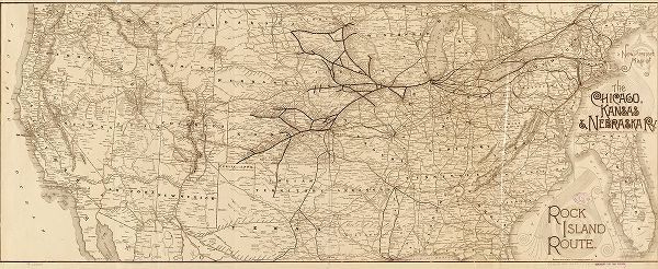 Vintage Maps 아티스트의 Chicago Kansas and Nebraska 1888 작품