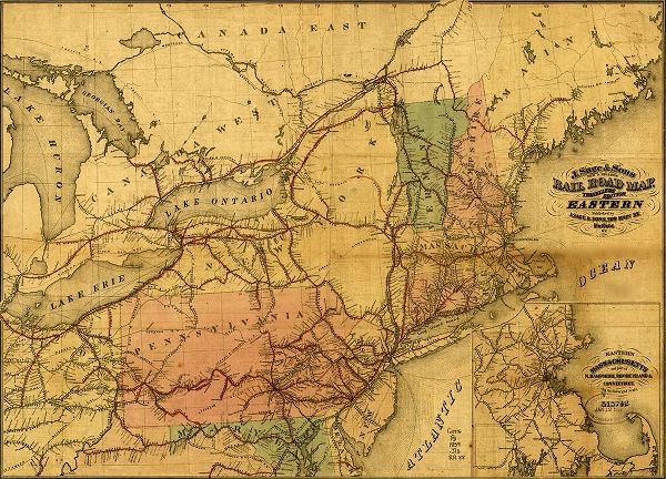 Vintage Maps 아티스트의 Eastern Railroad 1859 작품