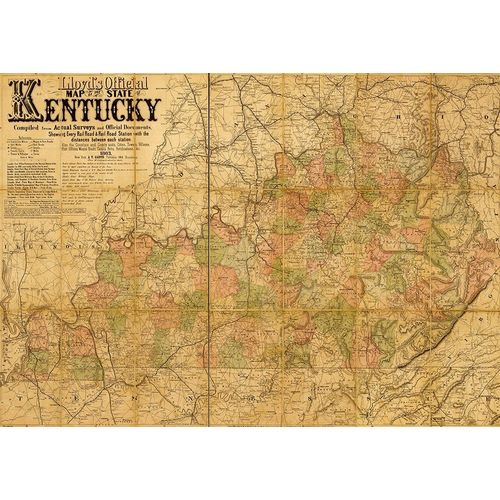 Vintage Maps 아티스트의 Kentucky 1862 작품