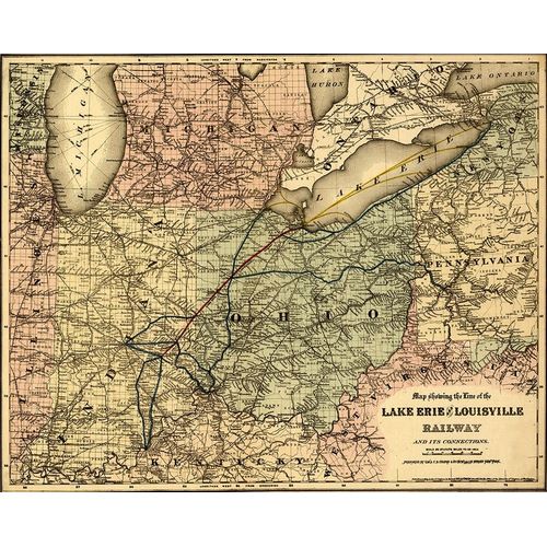 Vintage Maps 아티스트의 Lake Erie and Louisville Railway 작품