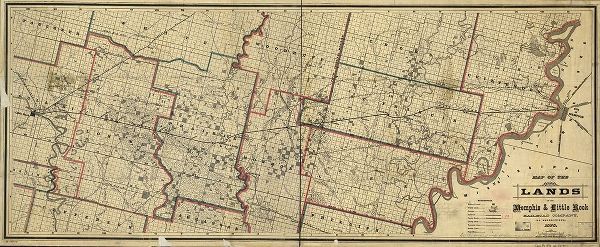 Vintage Maps 아티스트의 Memphis and Little Rock Railroad Company 1878 작품