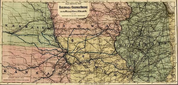 Vintage Maps 아티스트의 Missouri River at St Joseph 1872 작품