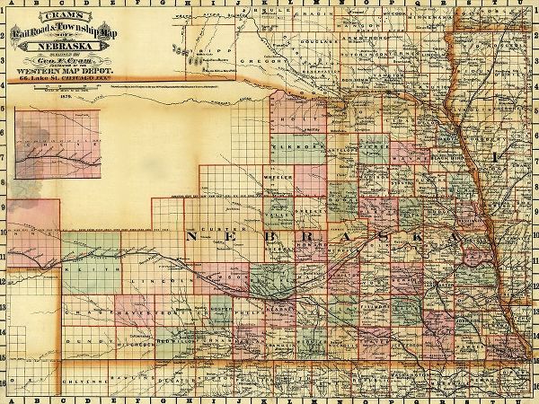 Vintage Maps 아티스트의 Nebraska 1878 작품