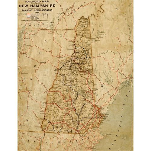 Vintage Maps 아티스트의 New Hampshire 1894 작품