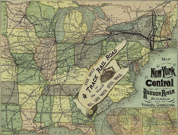 Vintage Maps 아티스트의 New York Central and Hudson River Railroad 1876 작품