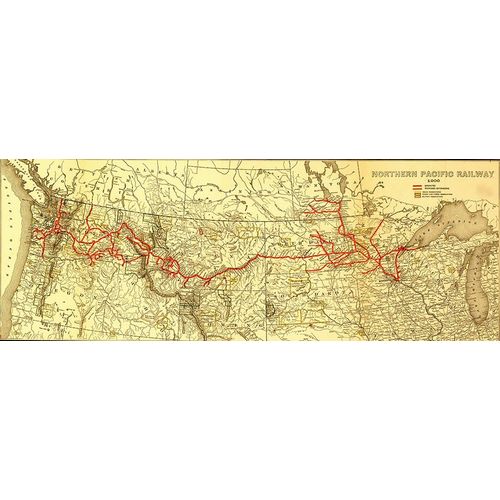 Vintage Maps 아티스트의 Northern Pacific Transcontinental 1900 작품