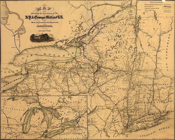 Vintage Maps 아티스트의 New York and Oswego 1869 작품