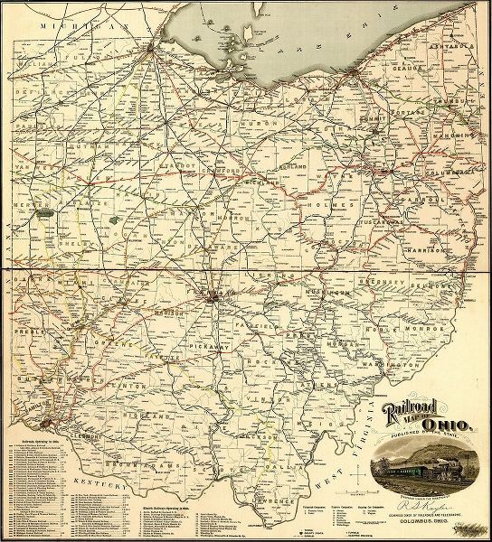 Vintage Maps 아티스트의 Ohio 1898 작품