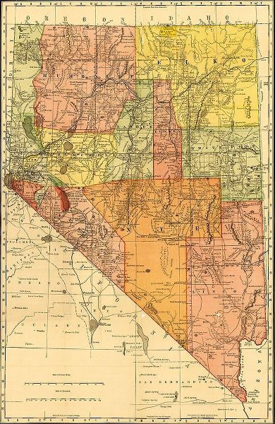 Vintage Maps 아티스트의 Nevada 1893 작품