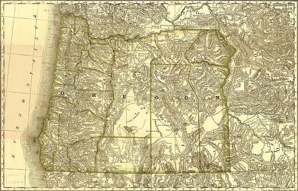 Vintage Maps 아티스트의 Oregon 1876 작품