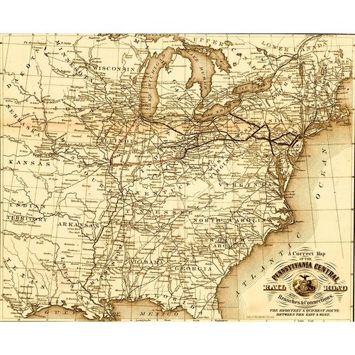 Vintage Maps 아티스트의 Pennsylvania Central 1854 작품