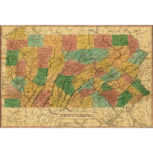 Vintage Maps 아티스트의 Pennsylvania 1829 작품