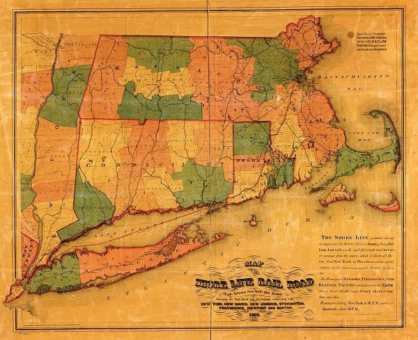 Vintage Maps 아티스트의 Shore Line 1860 작품