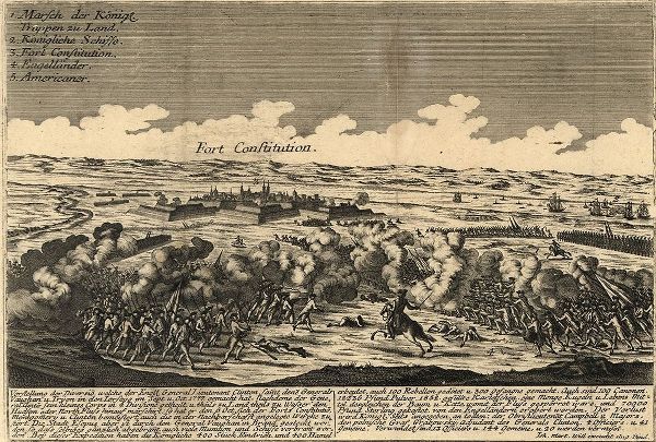 Vintage Maps 아티스트의 Battle of Fort Constitution 1777 작품
