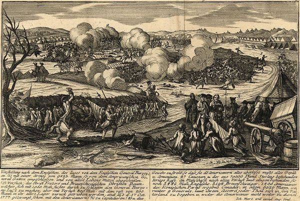 Vintage Maps 아티스트의 English Army of General Burgoyne with his German Troops 1777 작품