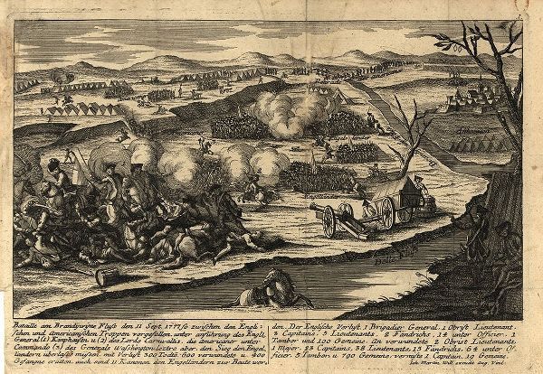 Vintage Maps 아티스트의 Battle of Brandywine Pictorial 1777 작품