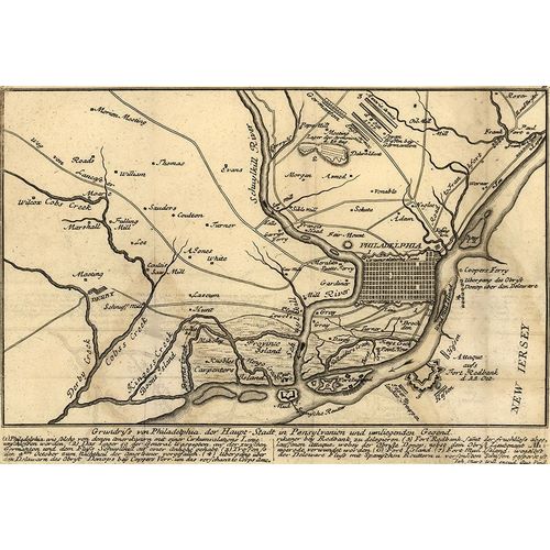 Vintage Maps 아티스트의 Philadelphia in the War 1777 작품