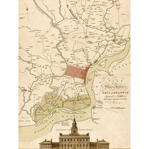 Vintage Maps 아티스트의 Plan of Philadelphia and its environs 1777 작품