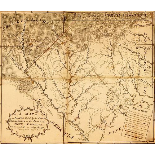 Vintage Maps 아티스트의 Carolina provide Indian Lands 1777 작품