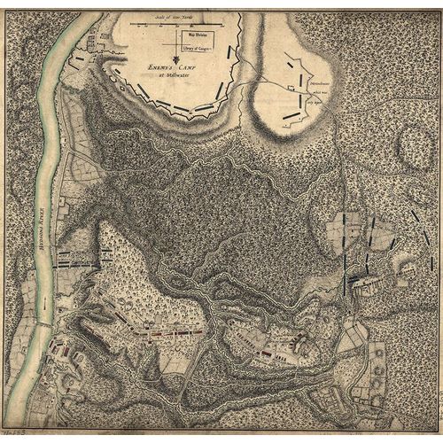 Vintage Maps 아티스트의 Bemus Heights Near Hudson River 1777 작품