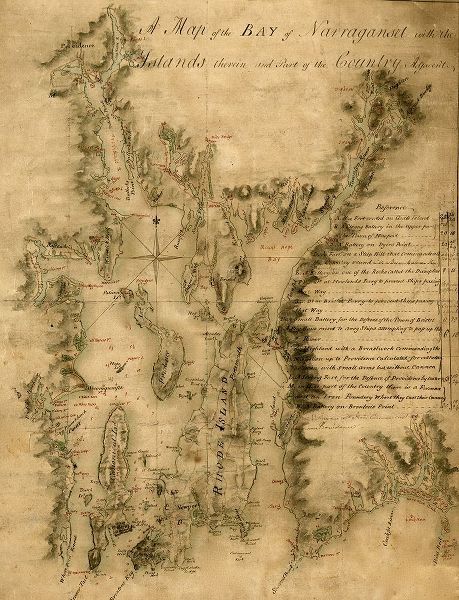 Vintage Maps 아티스트의 Narragansett Bay 1777 작품