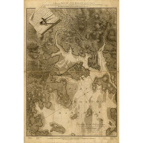 Vintage Maps 아티스트의 Boston Massachusetts 1777 작품