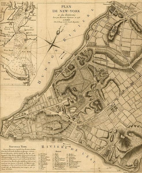 Vintage Maps 아티스트의 Plan of New York and Environs 1777 작품