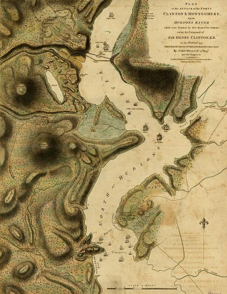 Vintage Maps 아티스트의 Plan of the attack of the Forts Clinton and Montgomery 1777 작품